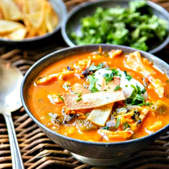 Chicken Tortilla Soup w/ Chiles