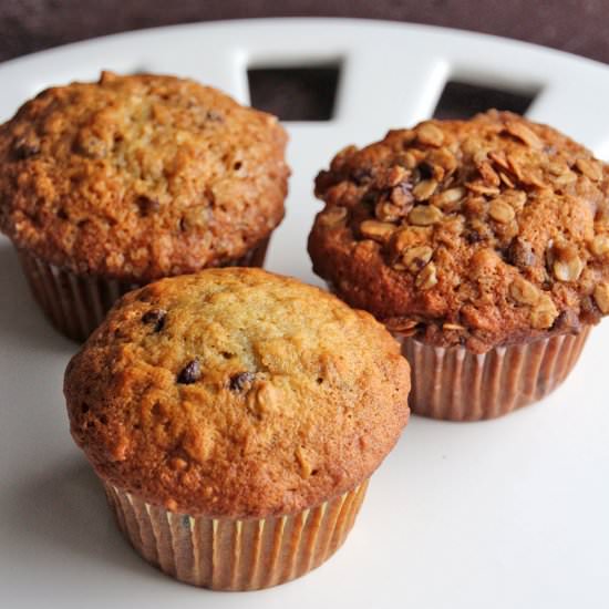 Banana Chocolate Granola Muffins