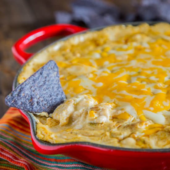 Green Chile Chicken Enchilada Dip