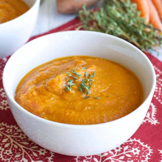 Roasted Carrot & Sweet Potato Soup