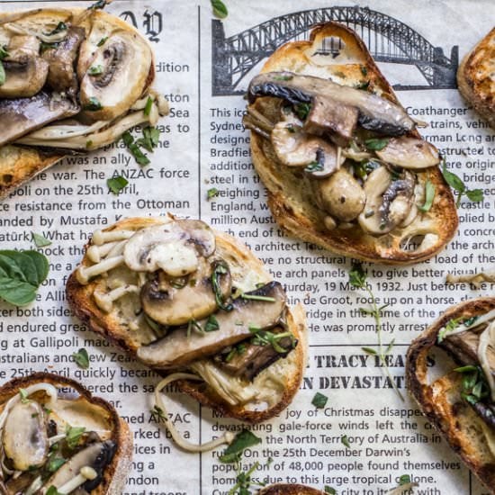 Mixed Mushroom Bruschetta