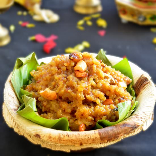 Broken Wheat Sweet Pongal