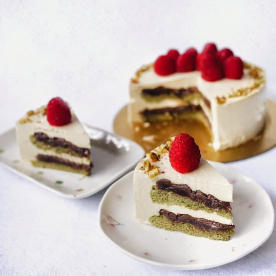 Matcha Azuki Tofu Cheesecake