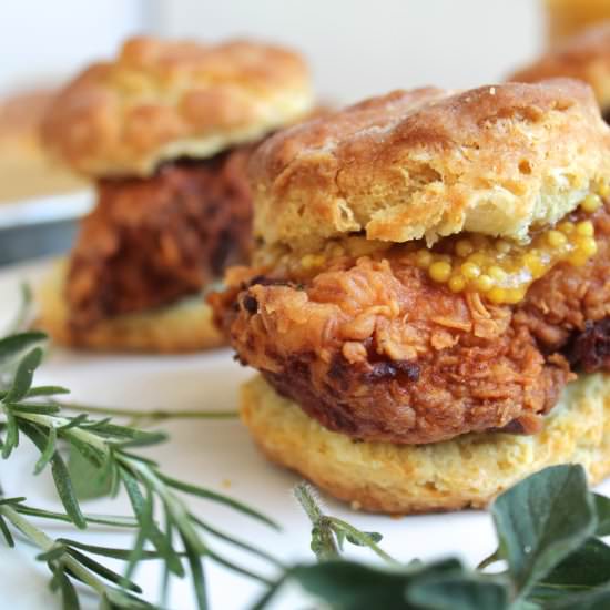 Chicken Biscuits & Apricot Mustard