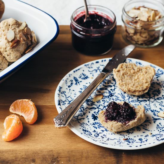 Almond Poppyseed Biscuits w/ Jam