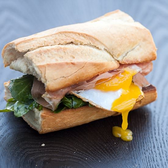 Fried Duck Egg Sandwich