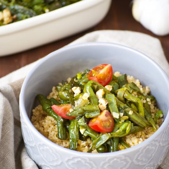 Couscous with Garlic Green Beans