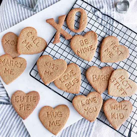 Graham Cracker Conversation Hearts
