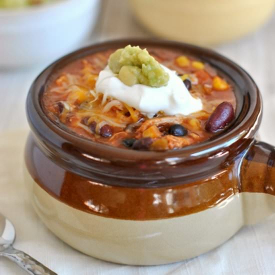 Slow Cooker Chicken Taco Chili
