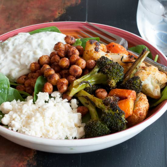 Smoky Roasted Chickpea & Veg Salad