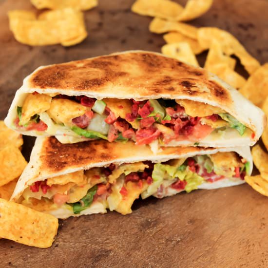Vegetarian BLT Crunchwrap Slider