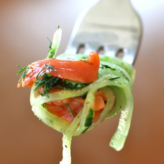 Cucumber Noodles with Smoked Salmon