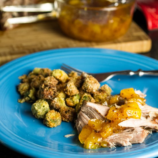 Pork Shoulder with Peach Sauce