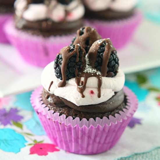 Chocolate Blackberry Cupcakes