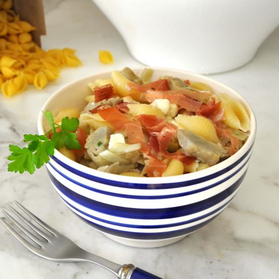 Pasta with Artichokes and Speck