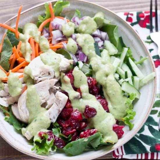 Salad with Avocado Ranch Dressing