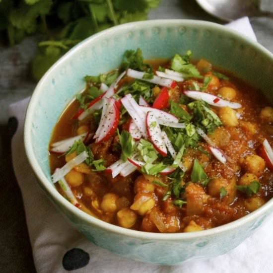 Moroccan Chickpea + Tomato Stew