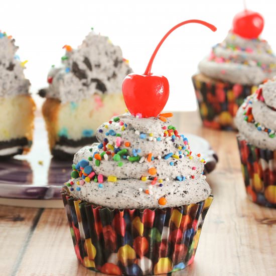 Funfetti Oreo Surprise Cupcakes