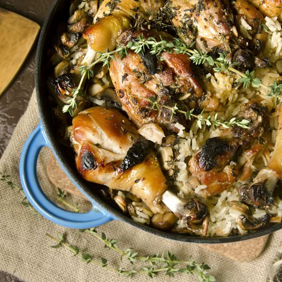 Cast Iron Chicken & Mushroom Rice