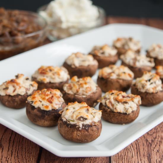 Goat Cheese Onion Stuffed Mushrooms