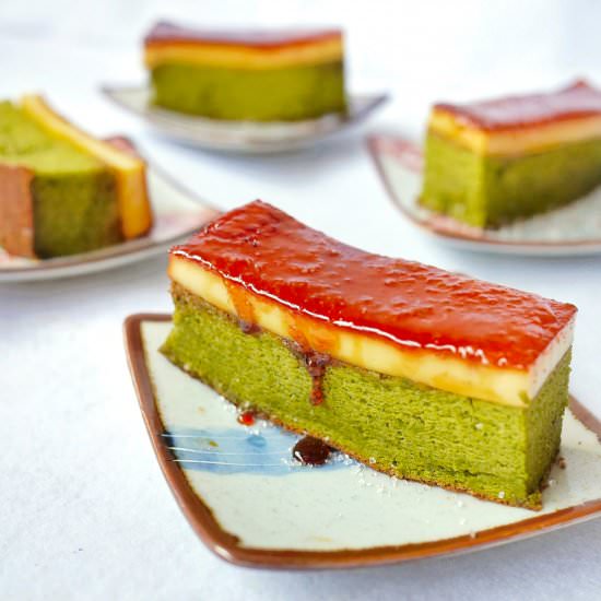 Creme Brulee Green Tea Chiffon Cake