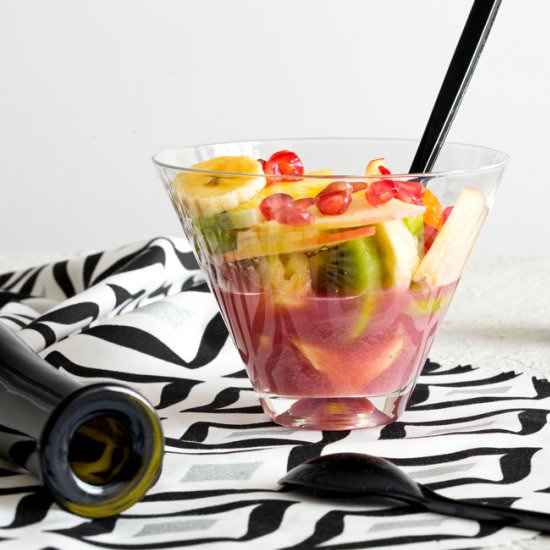 Fruit Salad with Pomegranate Sauce