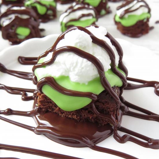 Mint Fudge Brownie Bites