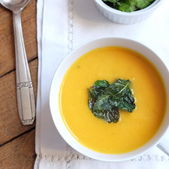 Carrot Soup & Pan-fried Mint