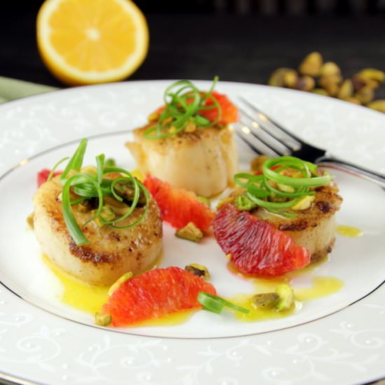 Scallops, Pistachios and Citrus