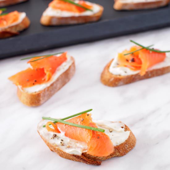 Smoked Salmon and Boursin Crostini