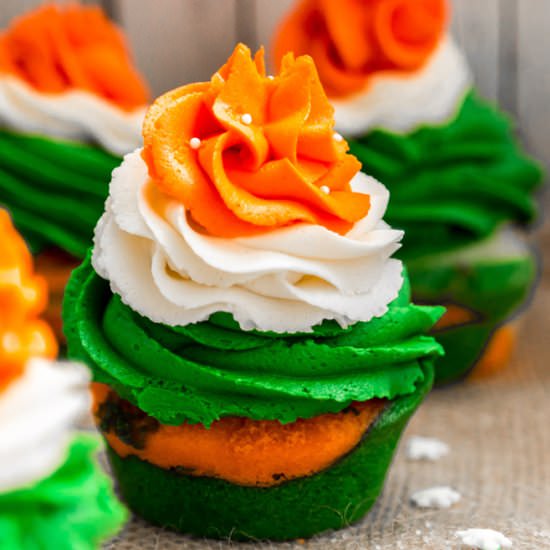 Indian Tricolor Cupcakes