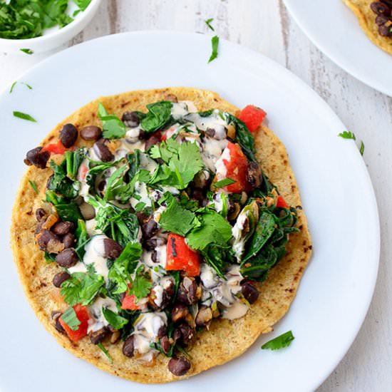 Smoky Black Bean Tostadas