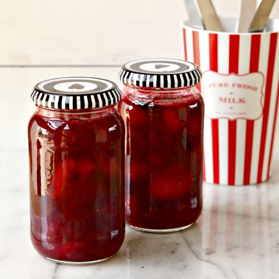 Blood Plum and Vanilla Bean Jam