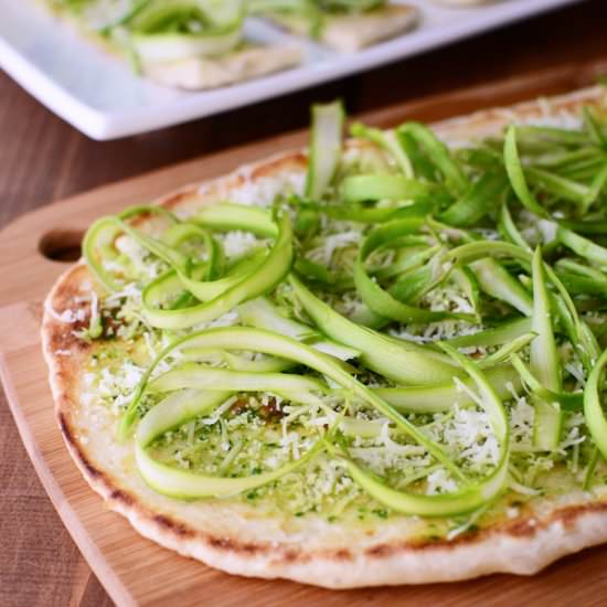 Shaved Asparagus Flatbread Pizza