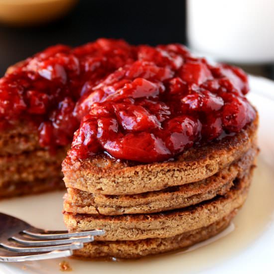 PB + J Oat Pancakes