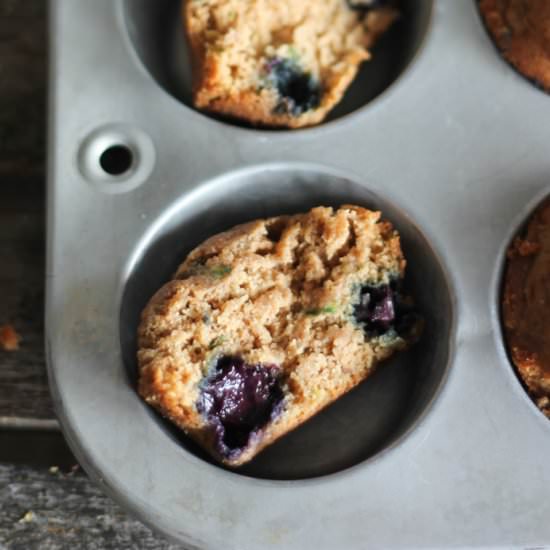 Healthy Blueberry Zucchini Muffins