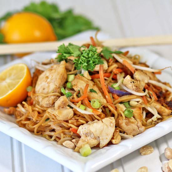 Asian Peanut Noodles with Chicken