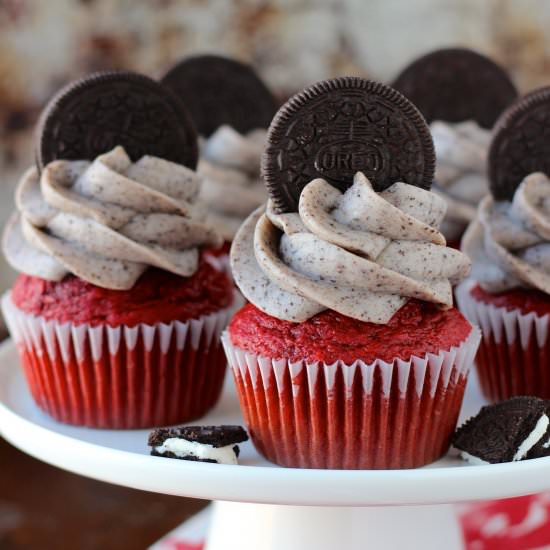 Red Velvet Oreo Cupcakes