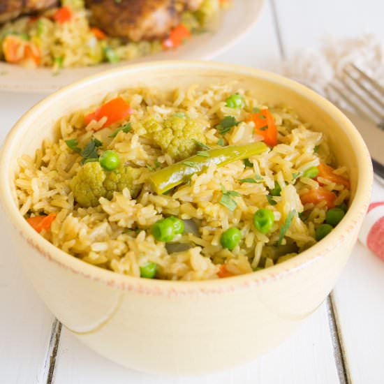 Curry vegetable basmati rice