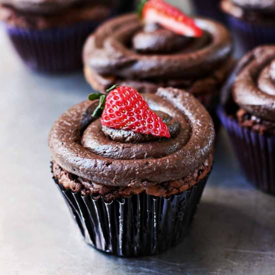 Choc Brownie Cupcakes