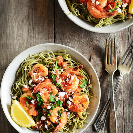 Greek Shrimp & Pasta