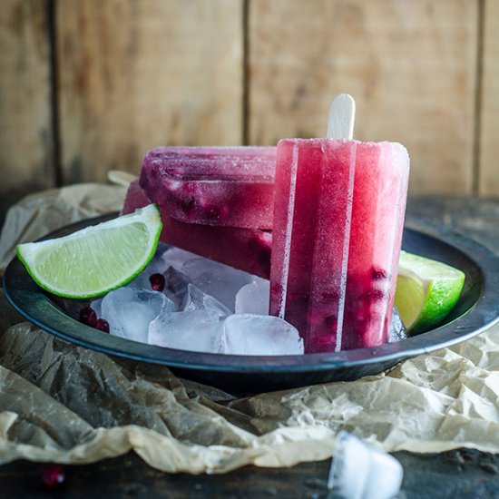 Pomegranate and Lime Ice Pops