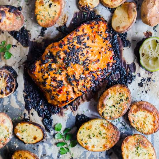 Baked sesame salmon