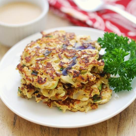 Cabbage Pancakes with Spicy Dipping