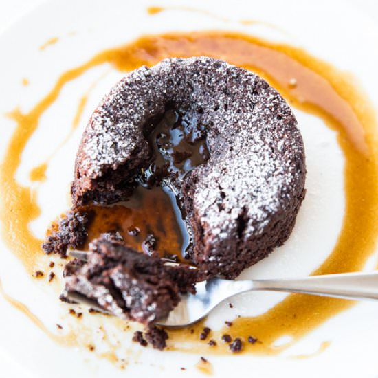 Salted Caramel Lava Cakes, for Two