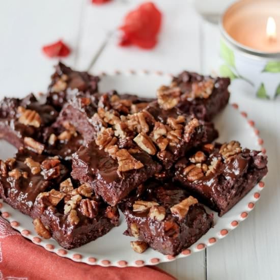 Beetroot Brownies & Chocolate Sauce