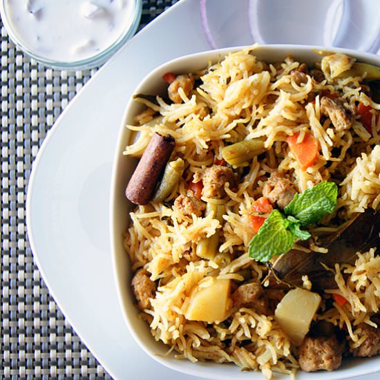 Soya Chunk (protein) Biriyani
