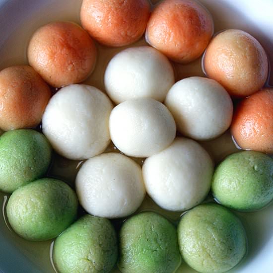 Tri Color Rasgullas