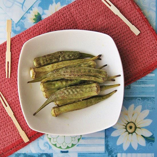 Roasted Whole Okra
