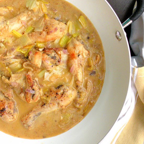 Chicken with Leeks in a Creamy Mustard Sauce